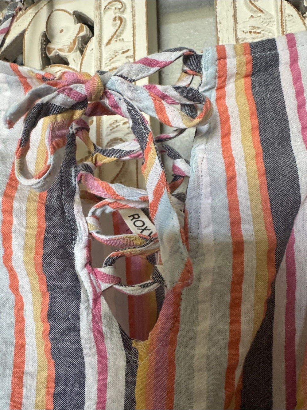 Roxy Multicolor Striped Spaghetti-Strap Romper - Picture 4 of 15